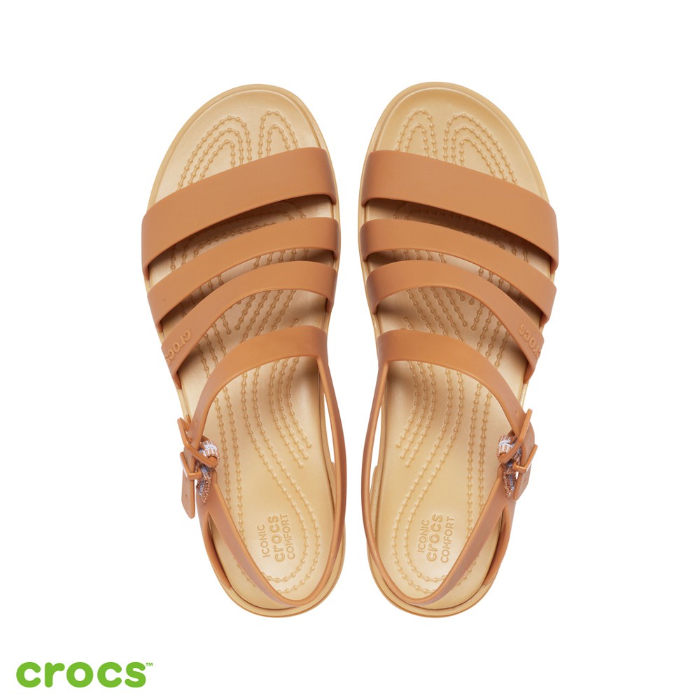 Crocs Wanita Tulum Tali / Flat Sandal Wanita / Fashion Korea / Sandal Crocs Wanita / Fashion Wanita - Brown -206107-277