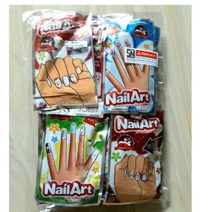 Mainan Stiker Kuku Nail Art isi 20 pcs murah