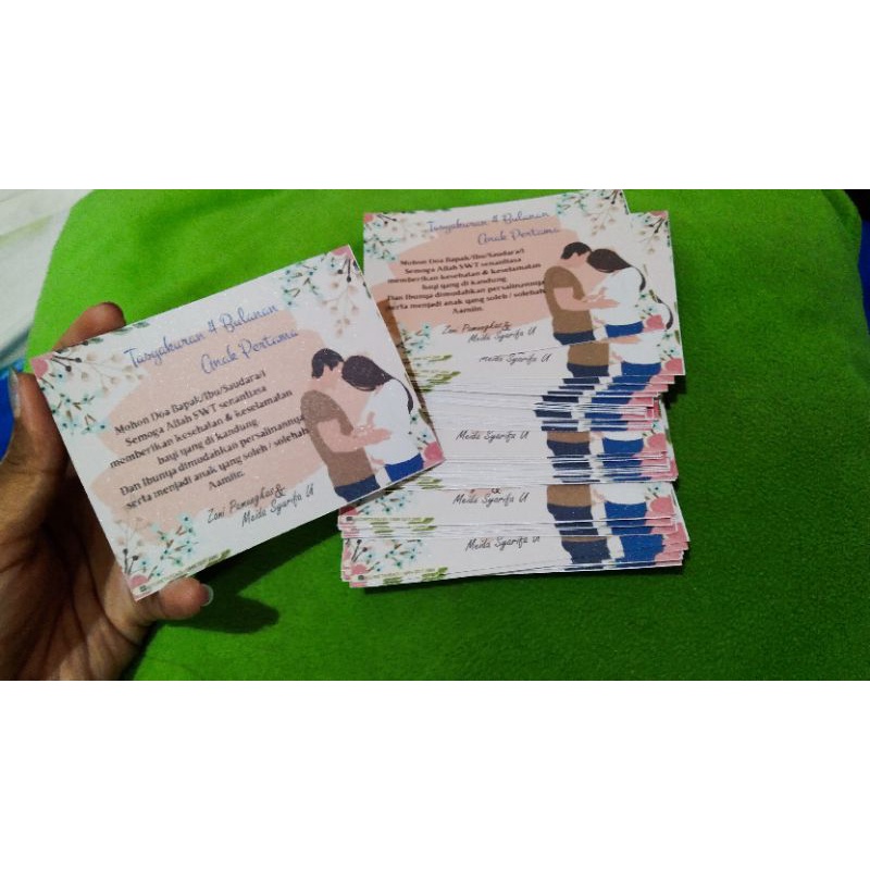 

KARTU TASYAKURAN KEHAMILAN /4 BULANAN/ 7 BULANAN JASMINE /STIKER