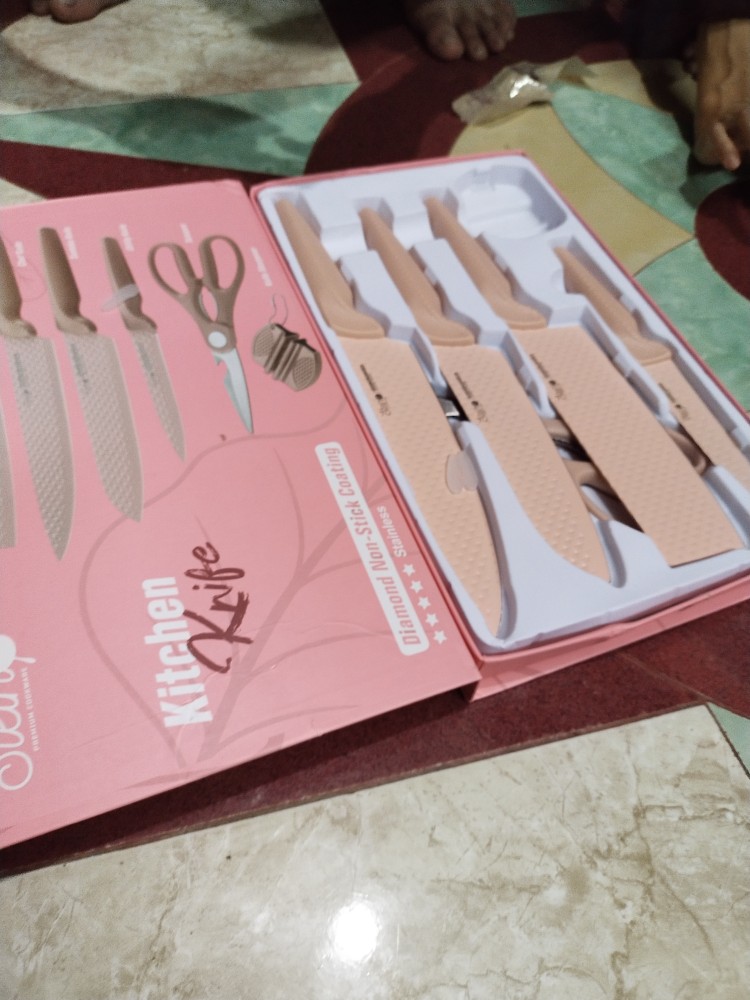 Stein Pisau Steincookware Pisau Diamond Knife Set 6 In 1 Pisau Dapur - Original