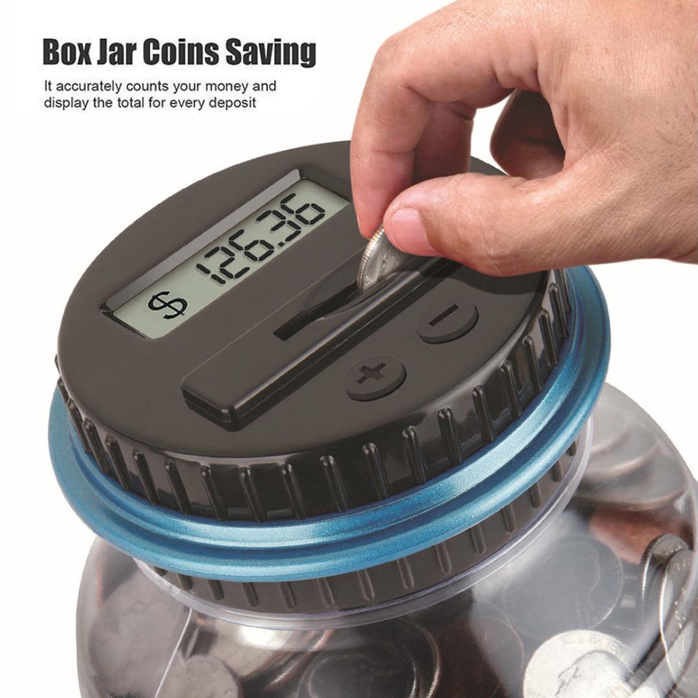 Ready Piggy Bank Counter Coin Electronic Digital Lcd Counting Coin Money Saving Box Jar For Usd Euro Gbp Money Shopee Indonesia