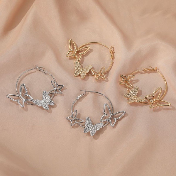 anting kupu kupu three butterfly earrings (3f4) jan279