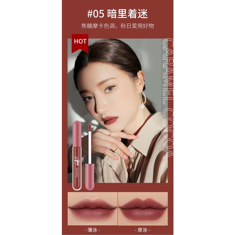 Lameila Lipstik Lip Glaze Matte LIQUID SILKY Kosmetik Bibir Tahan Lama