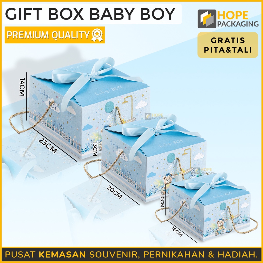 Gift box baby girl baby boy / Hampers Wedding Pink hampers buat new baby Plus Pita / Pink Biru Ungu Dus Hadiah