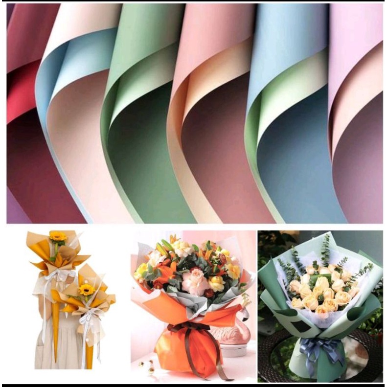

Free Packing !!! Kertas Buket - Flower Wrapping Paper - Cellophane Paper - Cellophane 2 warna - bicolor - doubleside Part 9