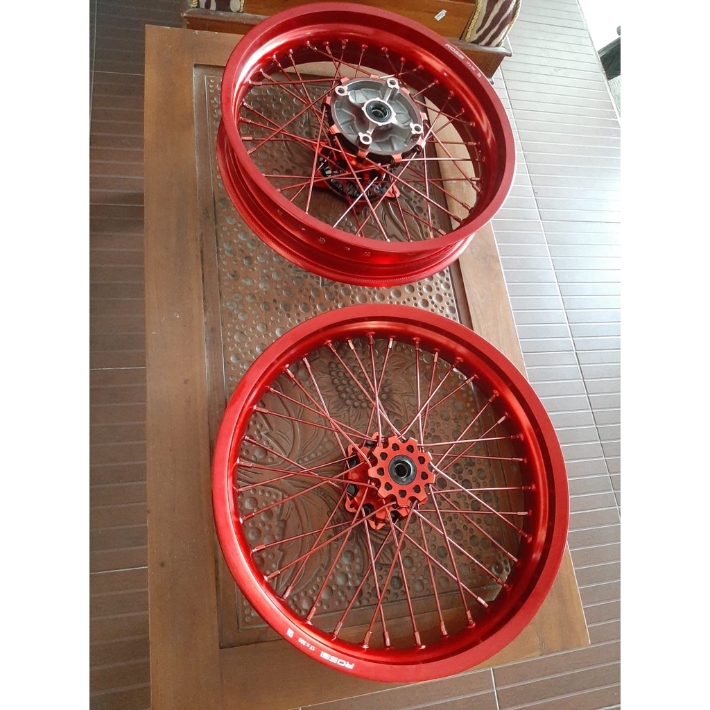 Wheelset Supermoto CRF Velg Rossi 300/350 Ring 17 Murah Tanpa Ban