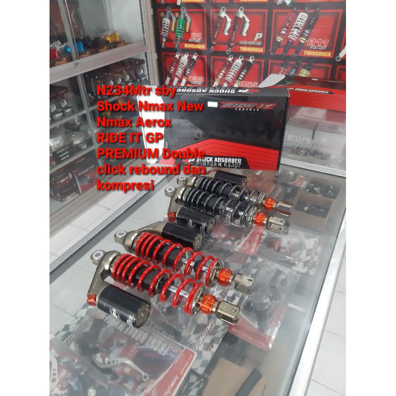 Shock tabung matic RIDE IT GP Premium double click rebound dan kompresi Aerox Nmax Nmax New