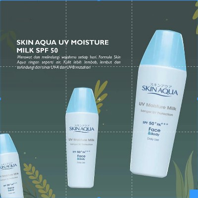 Skin Aqua UV Moisture Milk SPF 50 40 ml / Sunscreen Pelembab Wajah Spf 50/ Pelindung kulit/Sunblock