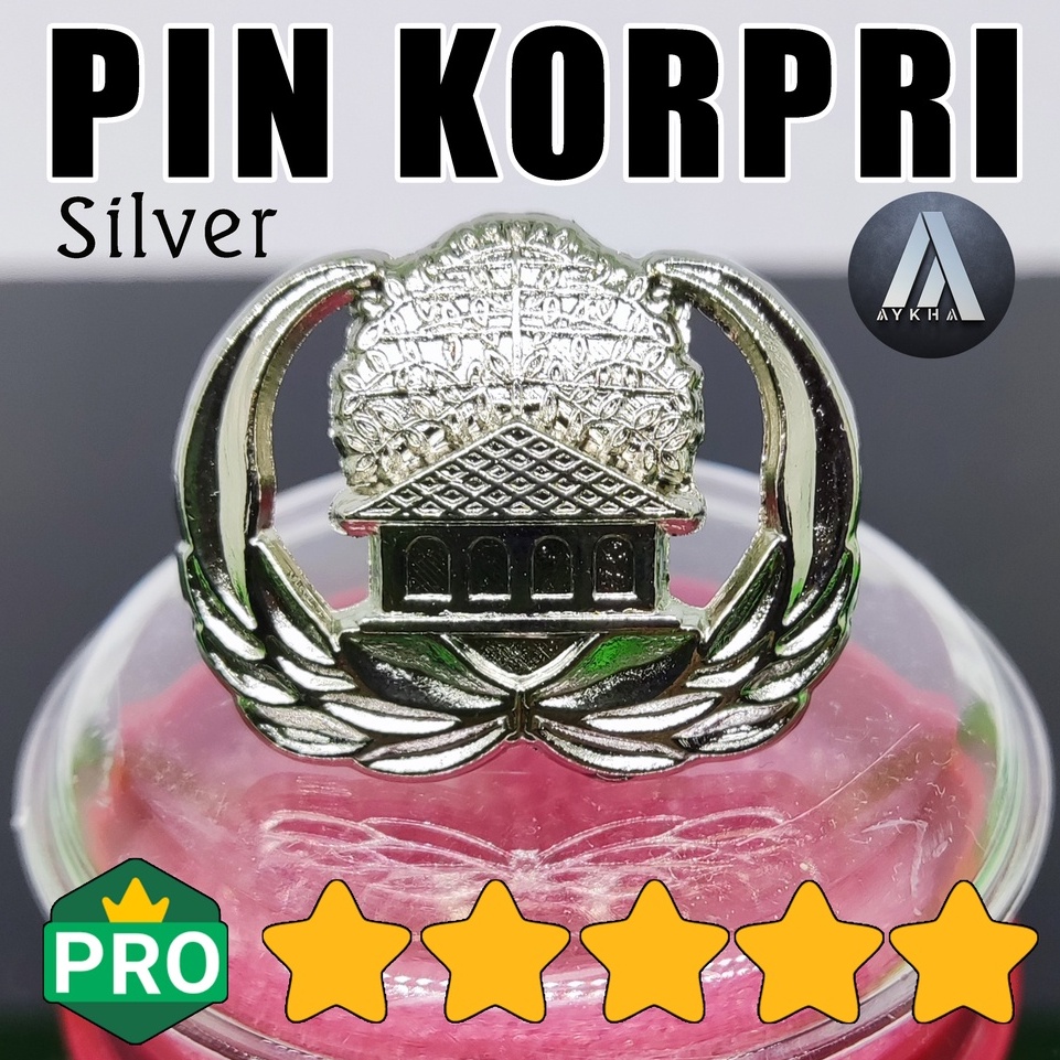 Pin KORPRI MAGNET SILVER Ukuran BESAR 3CM PNS ASN Abdi Negara Wing Lencana COR Tebal Mengkilap ORIGI