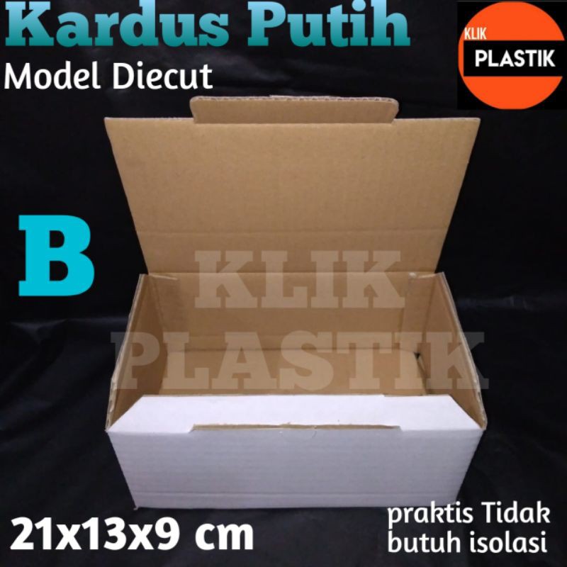 

KARDUS B PUTIH POLOS 21x13x9 cm KOTAK KARTON BOX DUS SEPATU PACKING HP