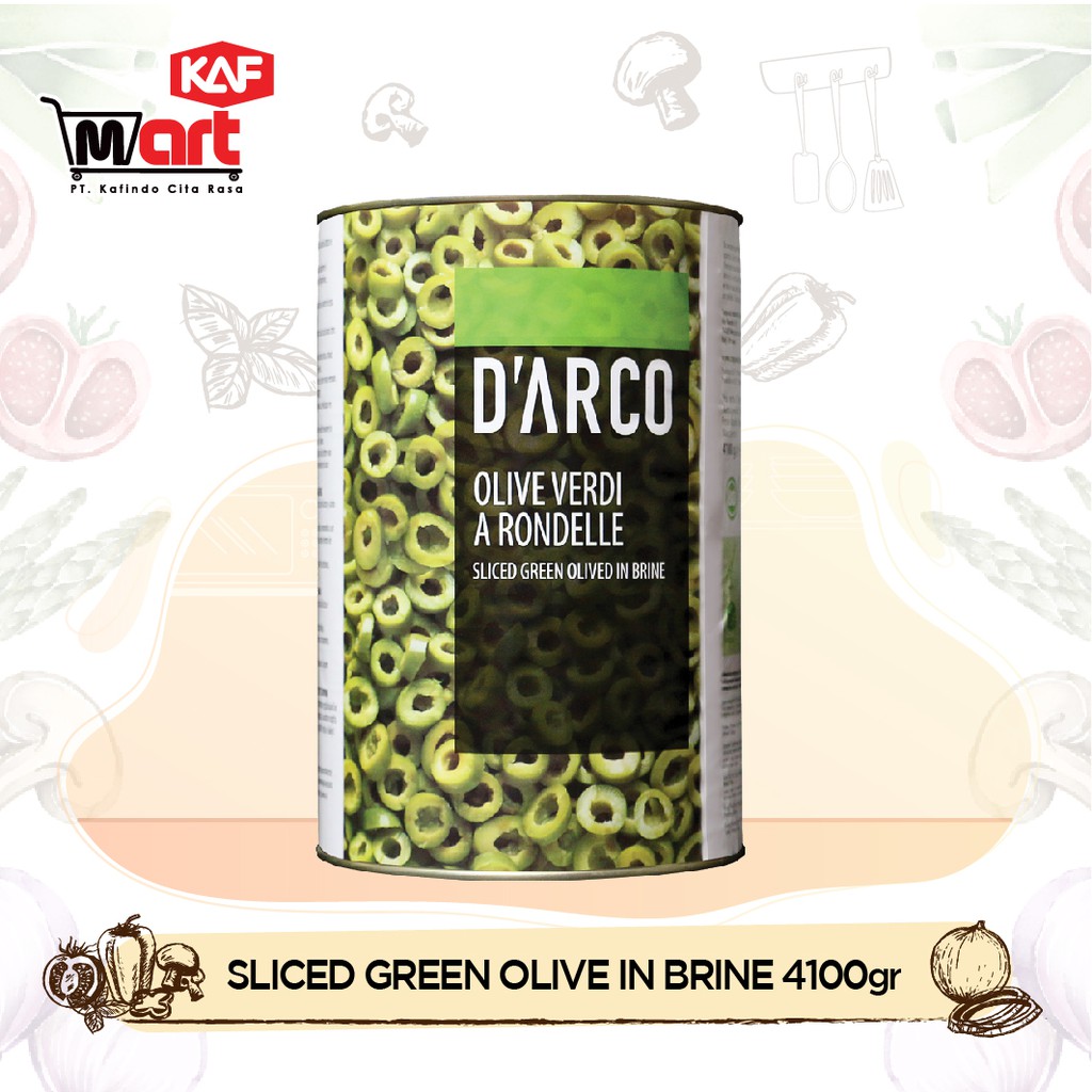 

D'arco Sliced Green Olives In Brine 4100g