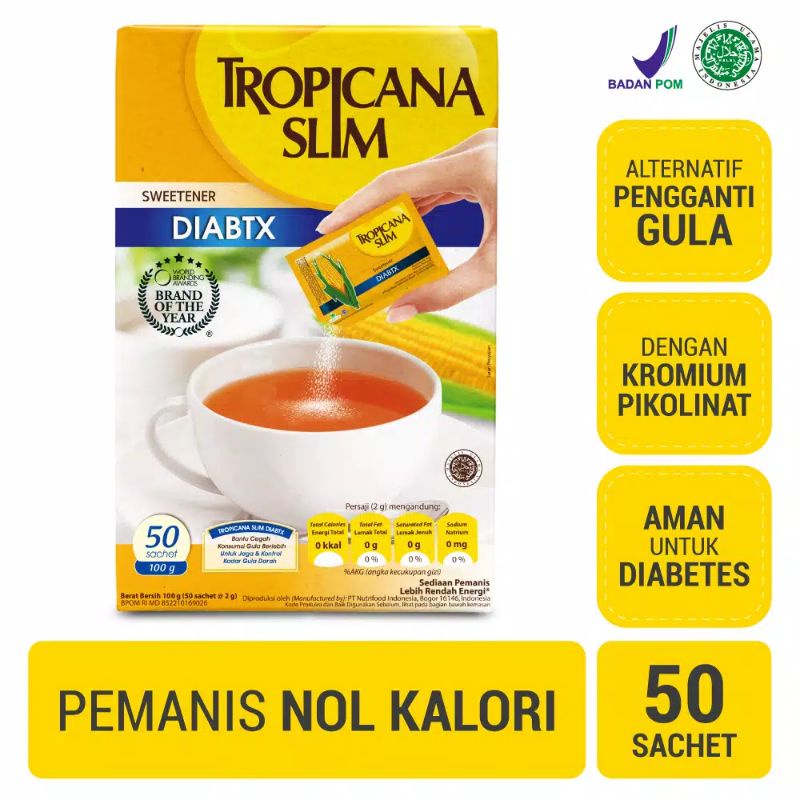 TROPICANA SLIM SWEETENER DIABETIC 50 SACHET - GULA