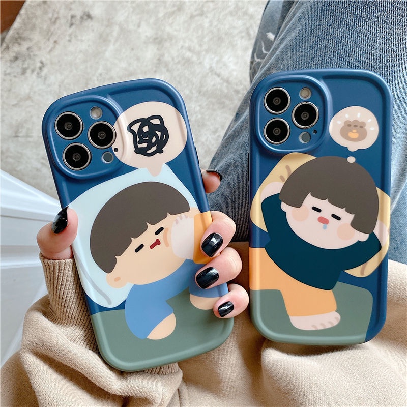 Casing Soft Case Silikon Motif Kartun Anak Laki-Laki / Perempuan Untuk IPhone 12 / 13 / 11 Pro Max / X / Xs Max / Xr / 7 / 8 + Dfgt