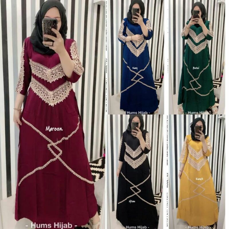 DASTER ASMARA FENDI | DASTER ARABIAN RENDA PANJANG MURAH PANJANG BUSUI RAYON