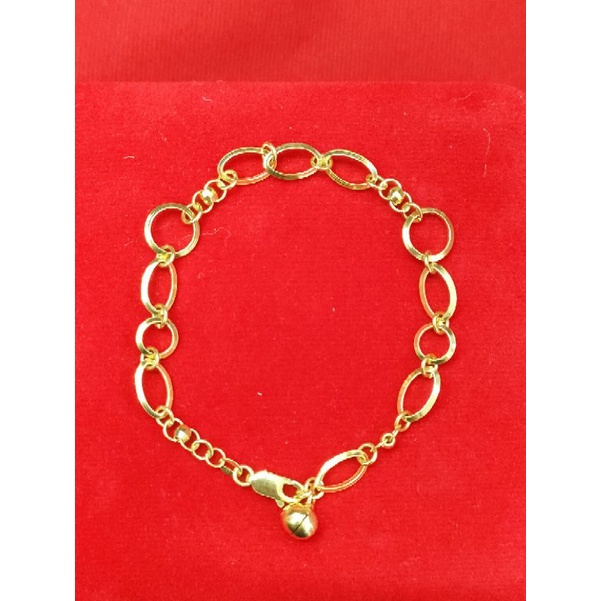 GELANG TANGAN HOLO PERAK 925 LAPIS EMAS 24K WARNA GOLD