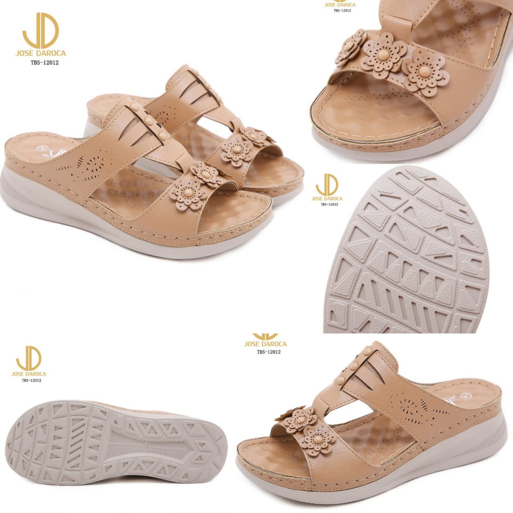 IMPORT ORIGINAL JOSE DAROCA TBS-12012BB Sandal Slip Slop Murah Wanita Cewek Batam Hitam Coklat