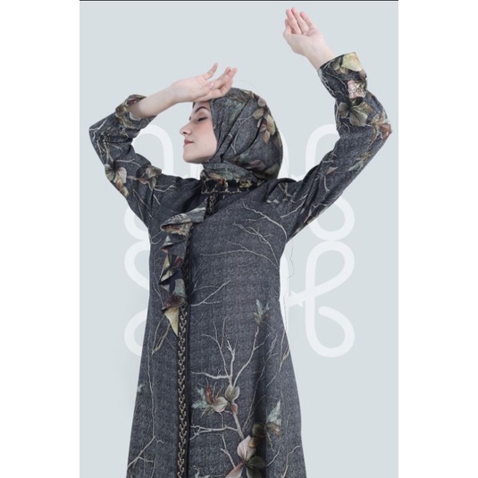 Terbaru Abaya Hikmat C7747 (Diskon) Ready hanya size M maroon krudung hitam polos