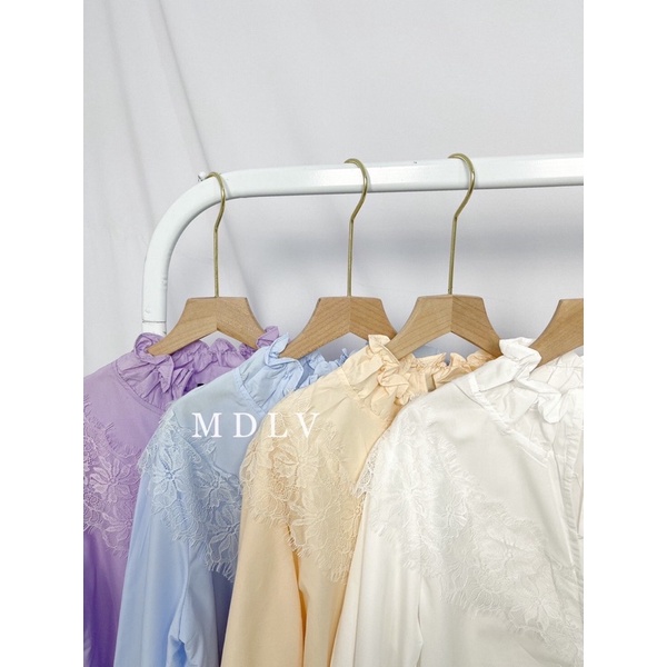 MDLV ~ 5702 GISELLA RUFLLE COLLAR SHIRT BLOUSE KOREA KEMEJA KOREA BLOUSE PREMIUM FASHION IMPORT