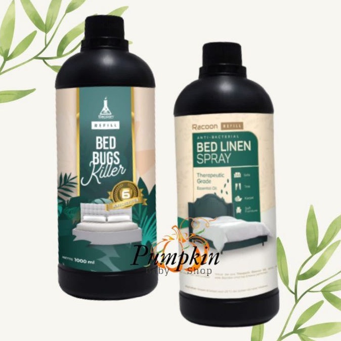 Racoon Linen Spray &amp; Racoon Bed Bugs Killer Refill 1 Liter Tunggau Anti Virus &amp; Bakteri