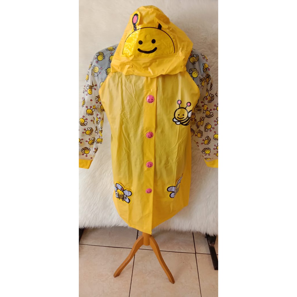 Jas Hujan Anak Raincoat Karakter Bee Yellow Shopee Indonesia