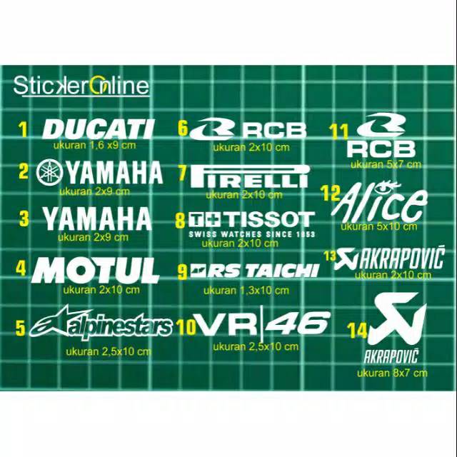 Sticker cutting sponsor motogp/sticker motor murah