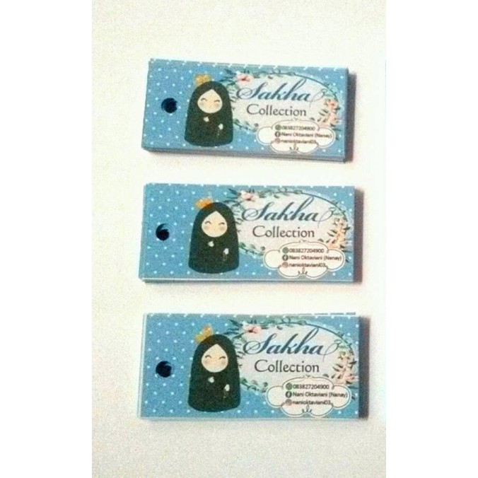 

Hang Tag baju / Label Fashion satu sisi size 3x6cm (cetak dg logo sendiri)