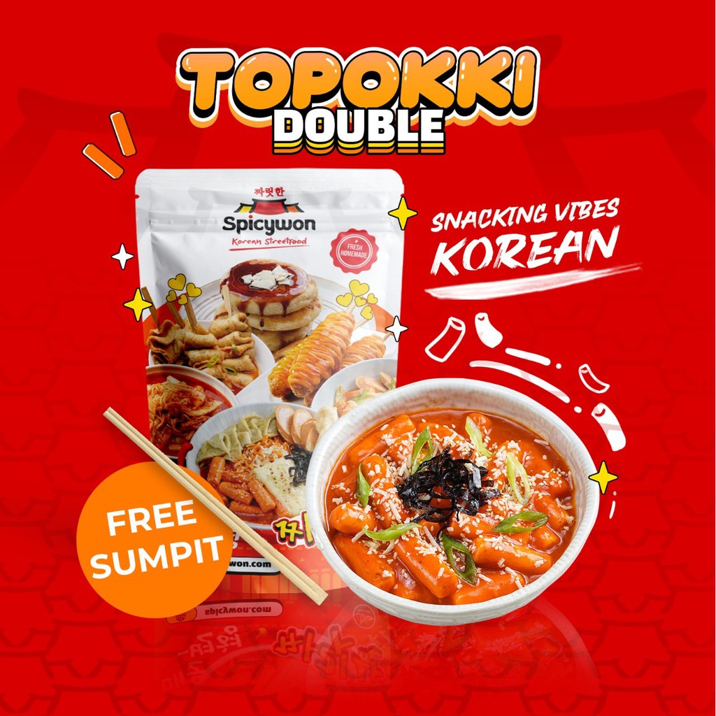 [BUY1GET1] Spicywon Topokki/Tteokbokki/Toppoki/Tokpokki Double (isi 20 Ttteok)