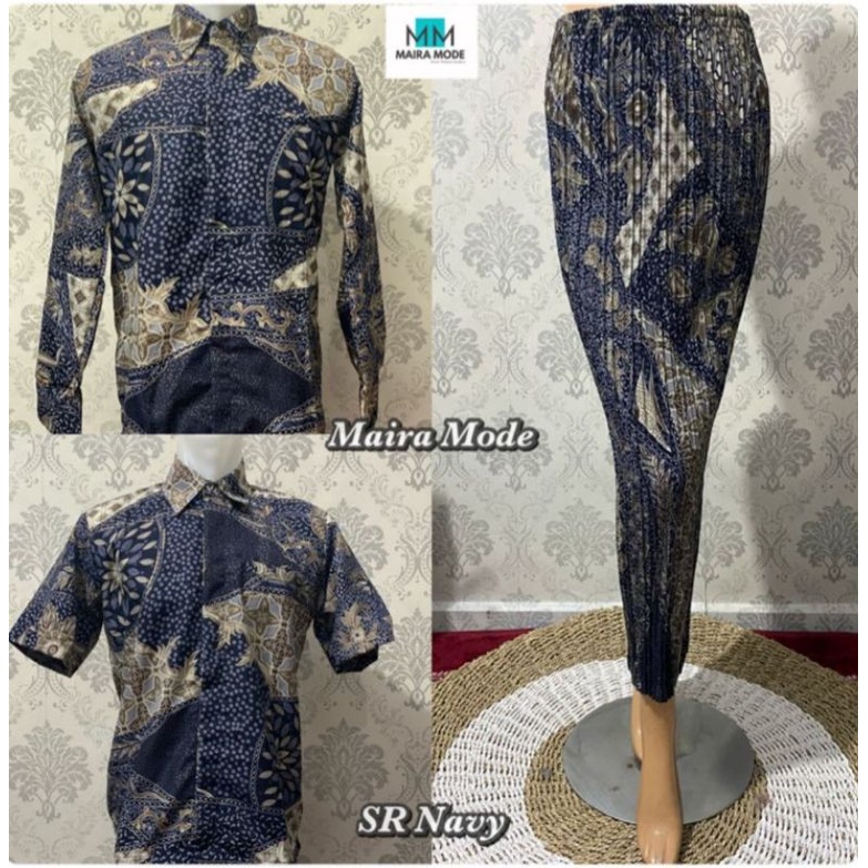 Permata Olshop / Couple Batik Modern / Couple Baju Lamaran / Baju Kondangan Serimpit Rok dan Kemeja Batik