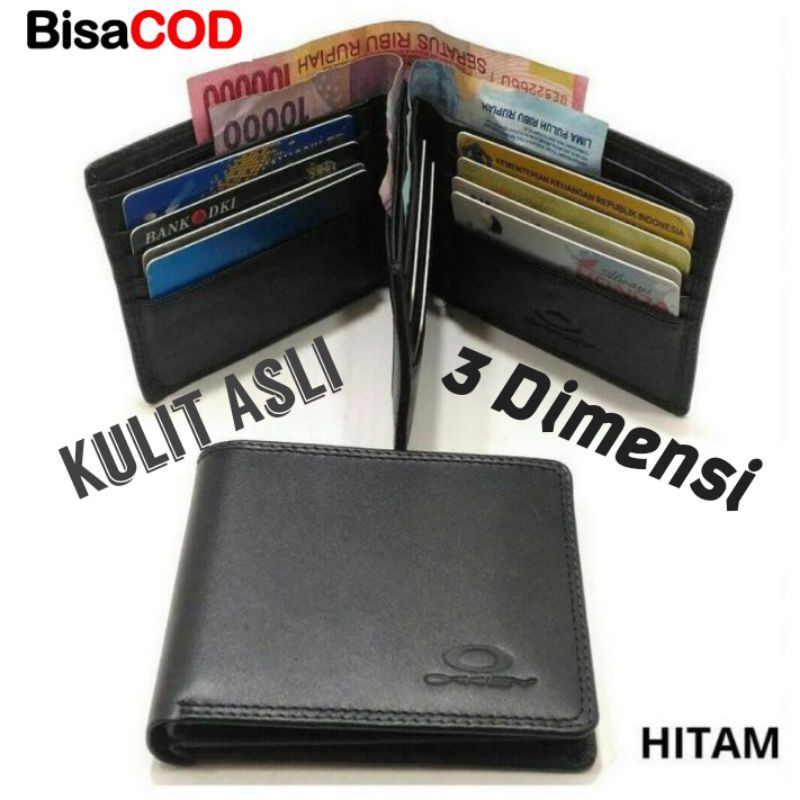 Dompet Pria Kulit Asli Dompet Cowok 3 Dimensi Bahan Kulit Sapi Asli