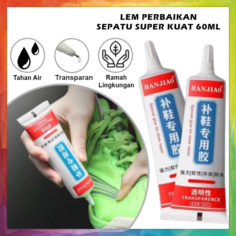 Lem Sepatu Tahan Air Super Kuat 60ML Tanpa Bekas Dan Tidak Bau / Lem Perekat Sepatu Baihere 60 ml Super Kuat / Cairan Penambal Sol Sepatu Sendal Heels