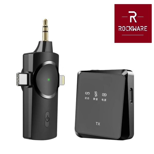 ROCKWARE AP009 - 3-in-1 Wireless Clip-On Mini Lavalier Microphone