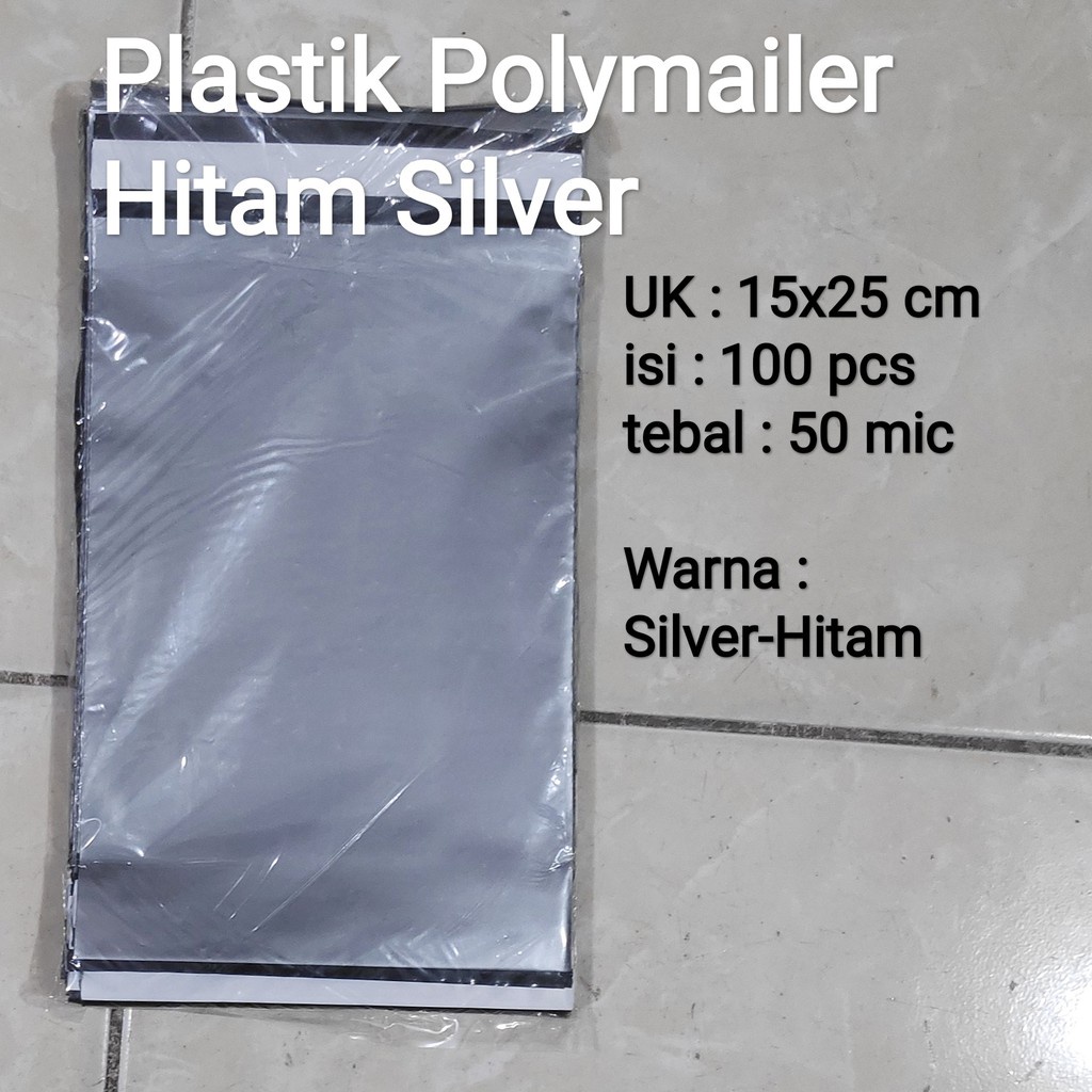 

Plastik Packing Polymailer Silver uk.15x25 isi 100pcs Plastik Lem