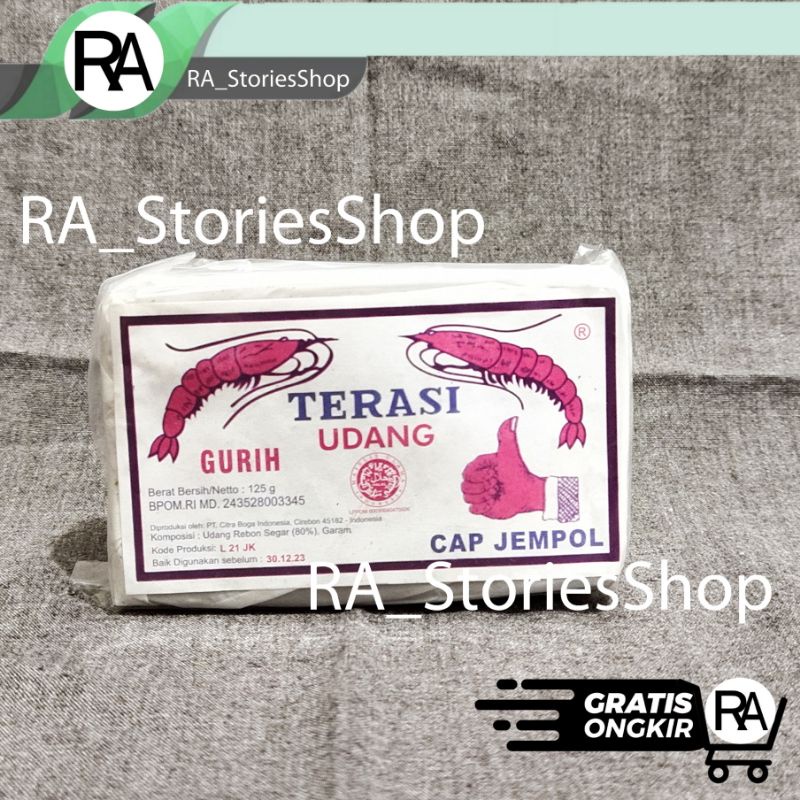 

Terasi Khas Cirebon 10 gr, Terasi Premium, Terasi super, Terasi cap jempol cap ibu jari