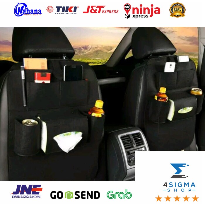 Paket Sepasang 2 Organizer Jok Tempat Makanan Minuman Rak kursi mobil