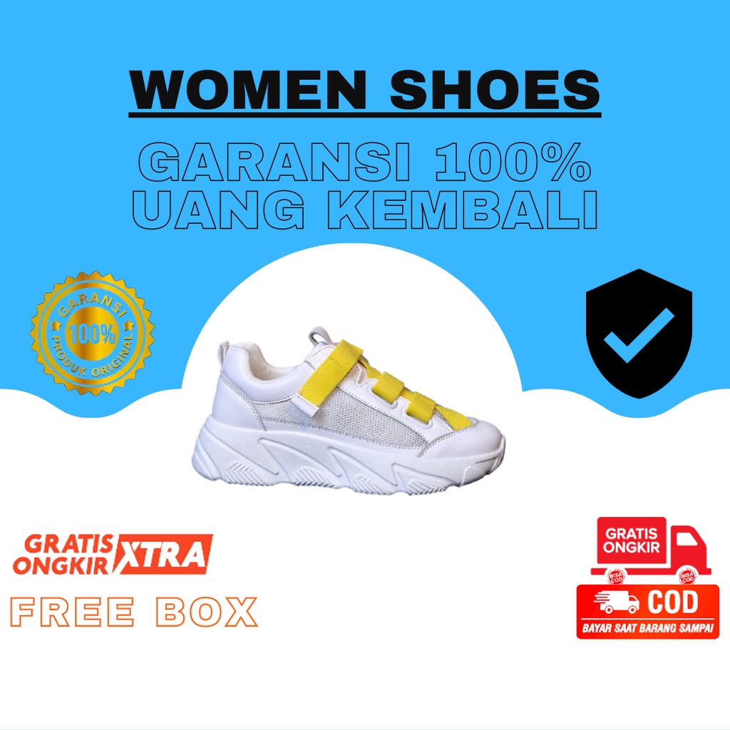 RAW Sepatu Sneakers Wanita Import Original Putih Free Box Size 36 40 COD Sneakers Wanita Korea Sepat