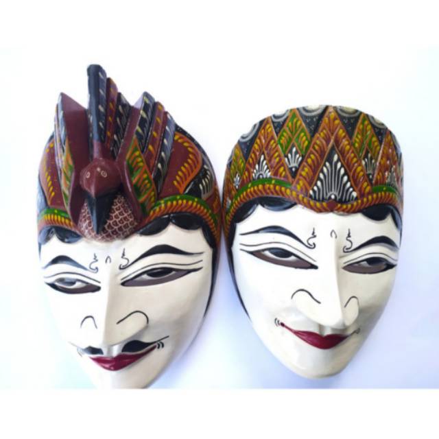 SATU SET TOPENG RAMA SHINTA BATIK PUTIH