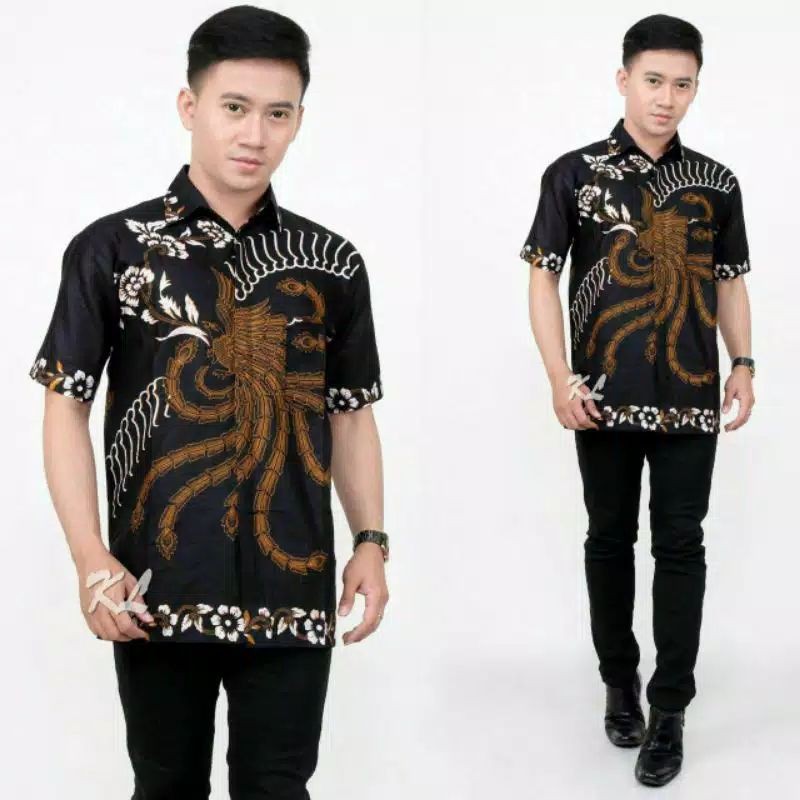 HRB026 Kenongo Hem Kemeja Batik Pria Katun Primis Premium Halus M L XL XXL