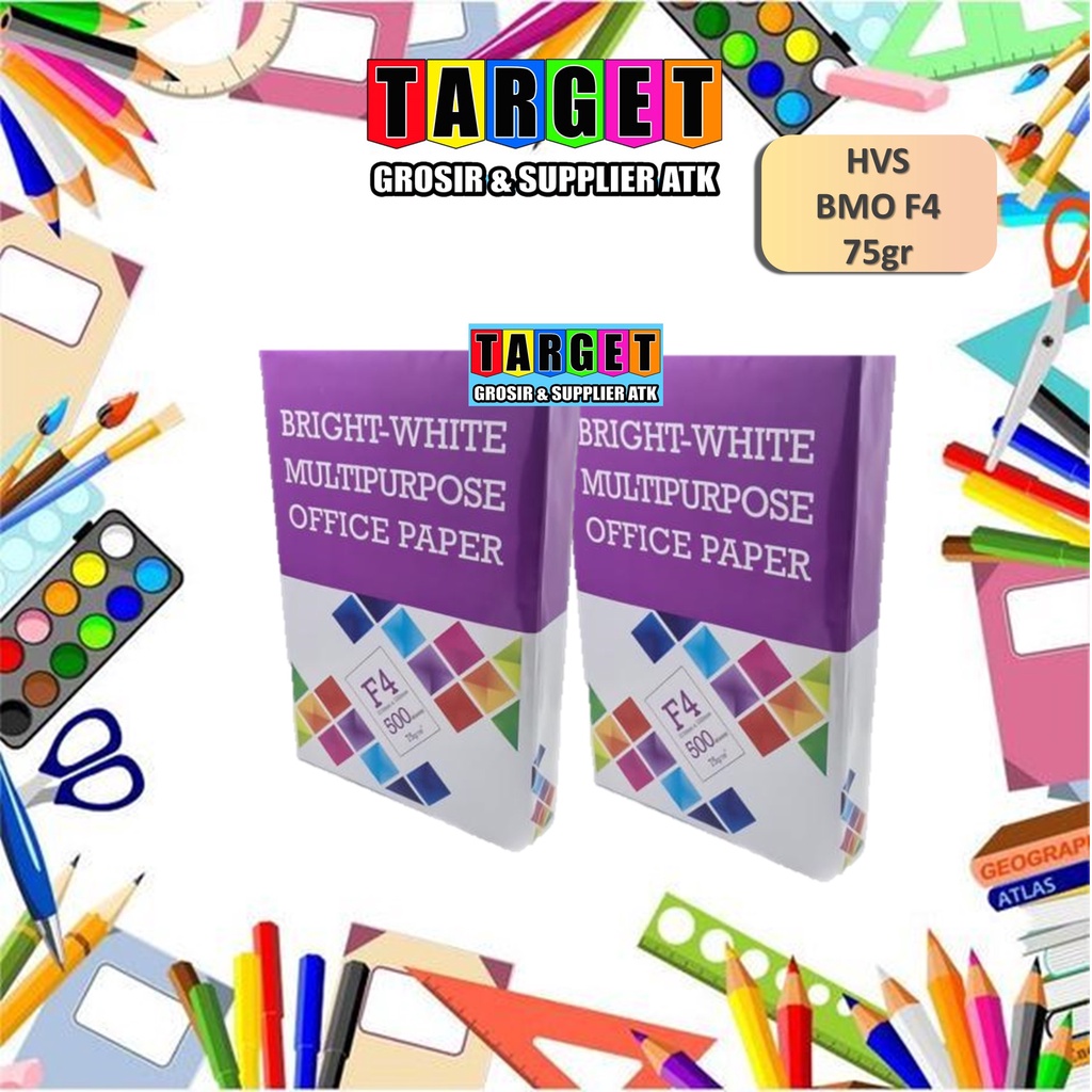 

RK Kertas Print Fotocopy HVS F4 Folio 75 gram gr BMO / COPY PAPER / ZAP / PAPERLITE (Setara