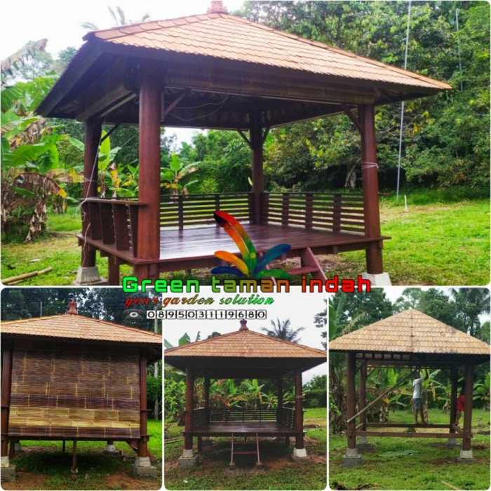 gazebo minimalis kayu kelapa