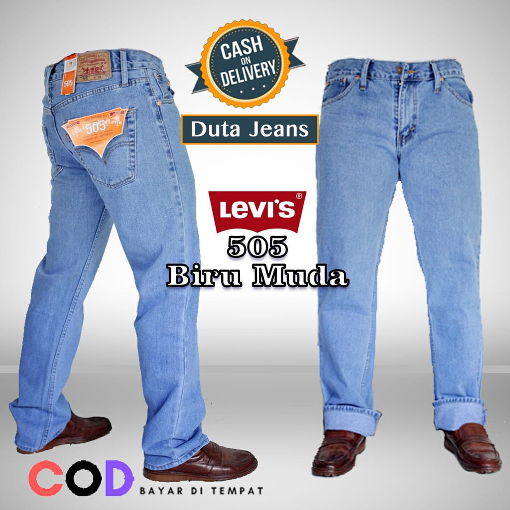 Celana Pria Jeans Levis 505 Regular Fit Jumbo Size 39-44
