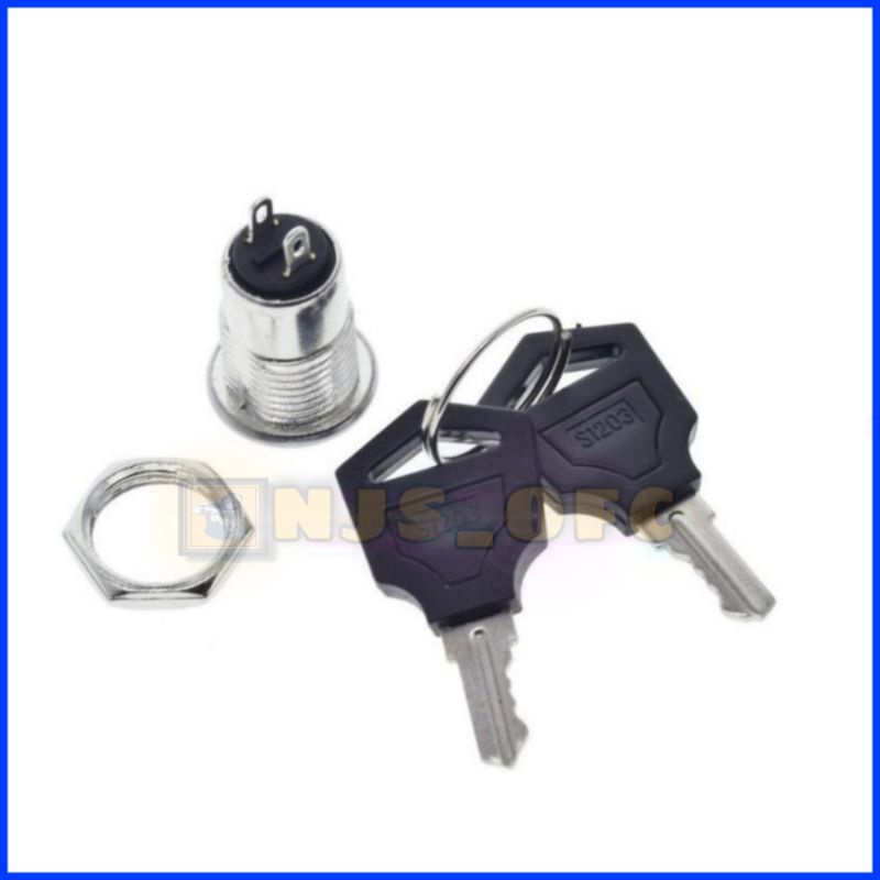 Saklar Kunci 250VAC 1A Security Lock Switch with 2 Keys 12mm On Off elektronik kelistrikan