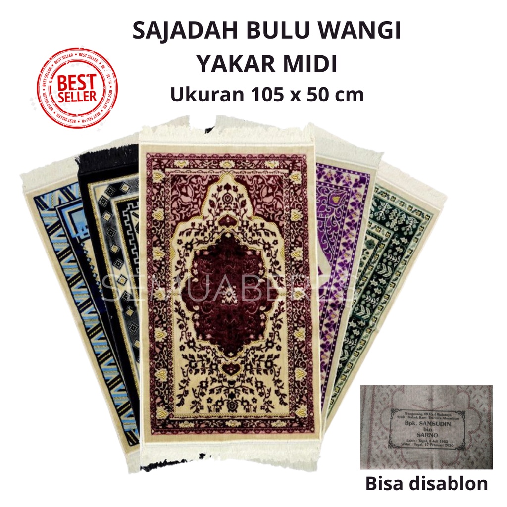 Sajadah Bulu Tebal YAKAR MIDI 105 x 50 cm - Turkey Turki Sholat Premium