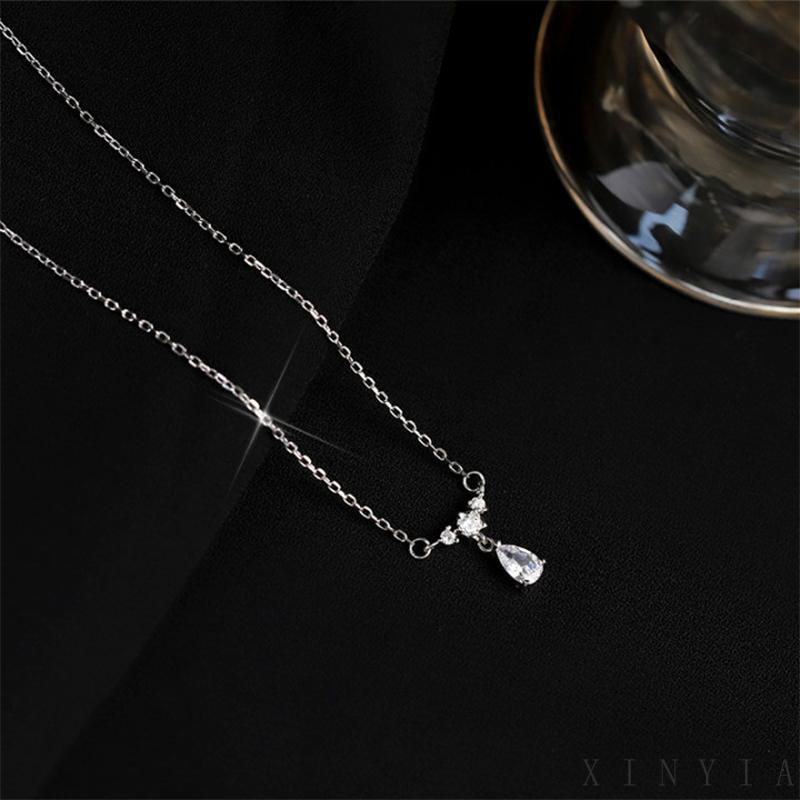 【Stok Ready-7days Tiba】Kalung Wanita Liontin Desain Tetesan Air Hias Berlian Gaya Mewah Untuk Hadiah Ulang Tahun Xia.id