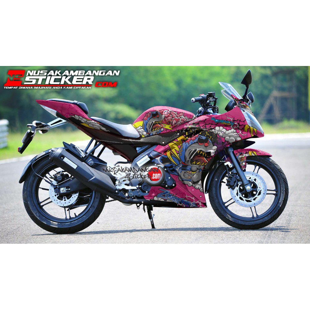 Decal Stiker Motor Yamaha R15 V2 Full Body Batik Naga Pink Racing Team Sticker Custom Variasi Motif 