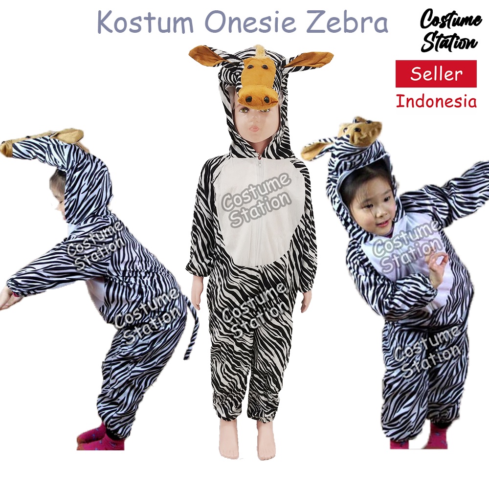 Kostum Onesie Zebra / Costume Animal Hewan Binatang Kuda anak