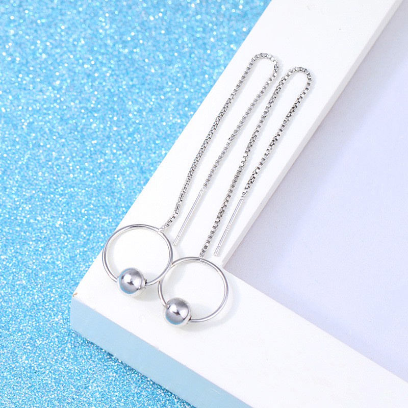 925 Perak Anting-Anting Wanita Gaya Korea Mutiara Merah Batu Akik Hitam Ornamen Bunga-A