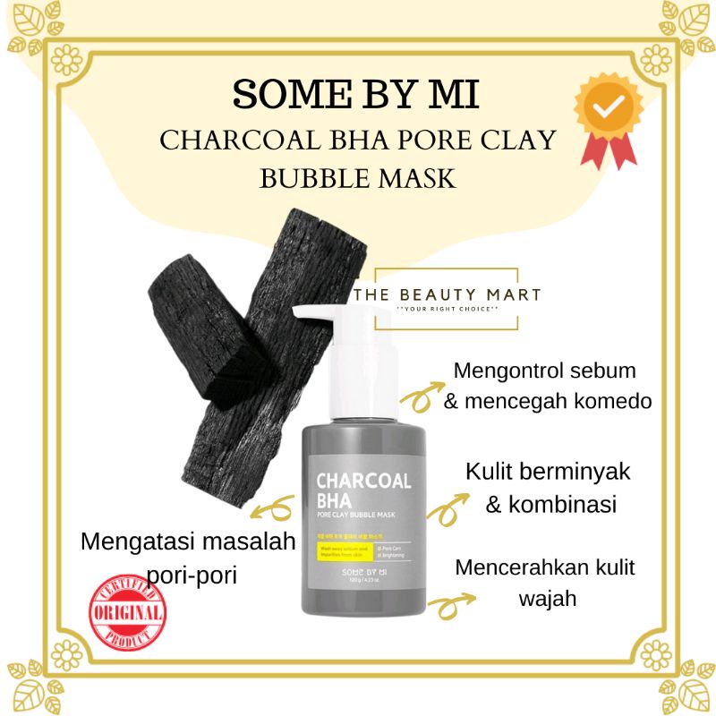 [BPOM] Some By Mi Charcoal BHA Pore Clay Bubble Mask Cleanser 120g| Masker Wajah