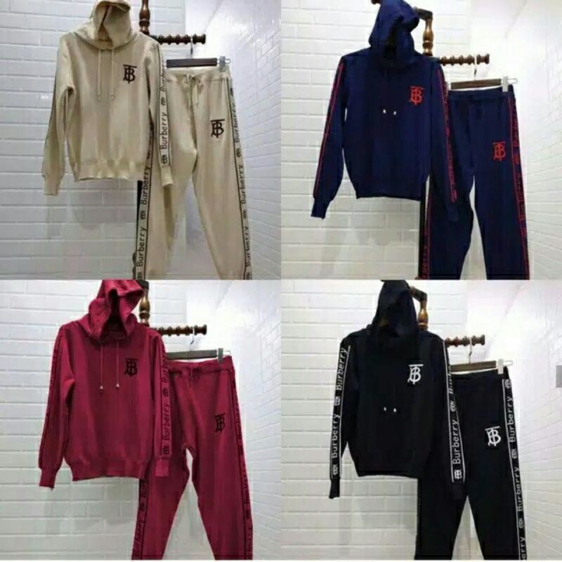 ST Set Stelan Olahraga Training Jogging Babyterry Burberry