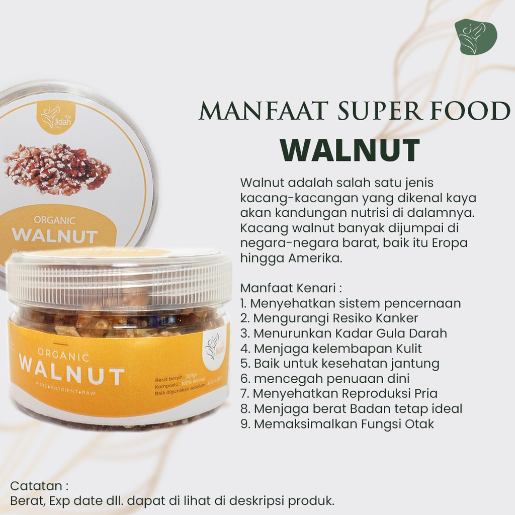 Kacang Walnut panggang premium organik non GMO walnuts kacang otak kacang kenari panggang kupas oven SUPER FOOD nuts mix diet kacang mpasi cemilan sehat