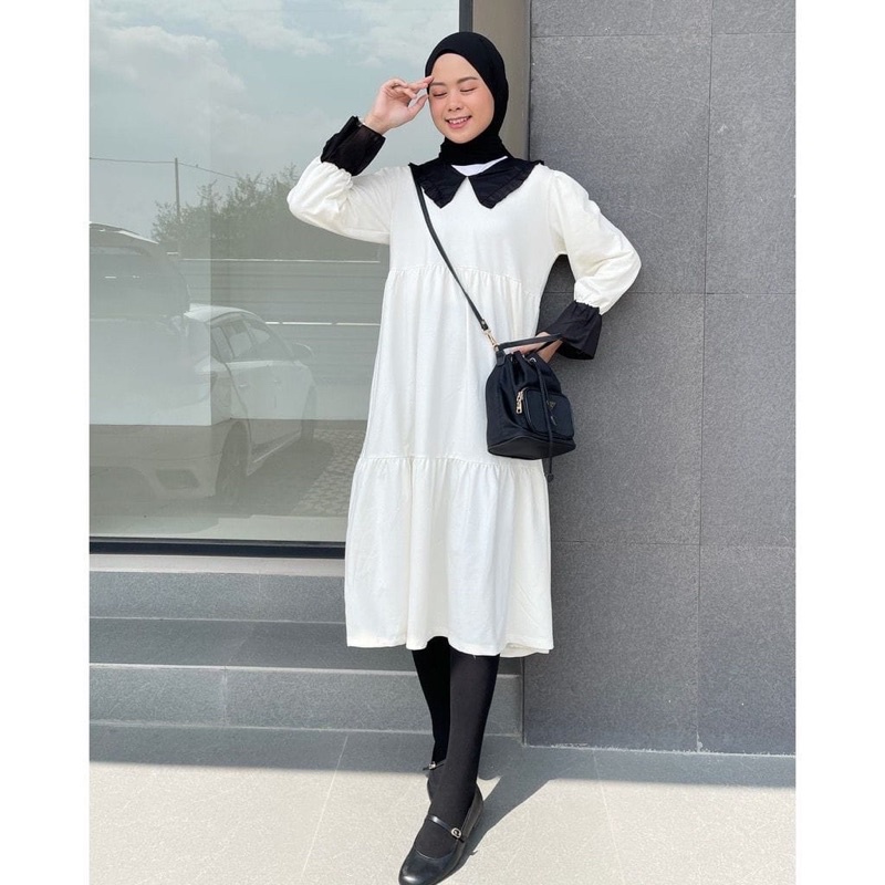 (MSB) TUNIK RESYA RUFFLE TWO TONE RAYON UNIQLO